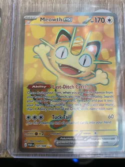 Pokemon Perfect Order Meowth and Mega Starmie Full Art EX Bundle NM - Image 3
