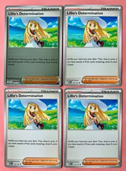 x4 Lillie's Determination 119/132 ME01: Mega Evolution Playset Pokemon TCG - Image 1