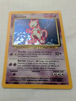 Pokemon Mewtwo 010/102 Base Set Holo Rare Unlimited - Uncirculated - Image 2