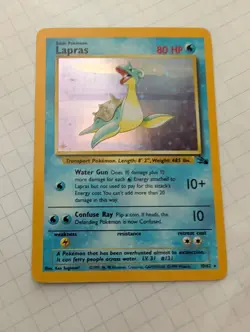 Pokemon Lapras 10/62 Fossil Holo Rare - Uncirculated - Image 1