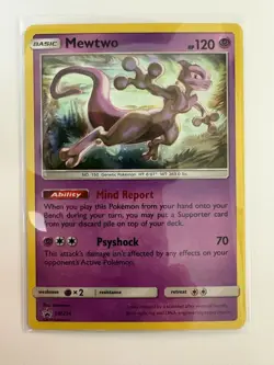 2019 Pokemon Mewtwo SM214 Cosmos Holo Hidden Fates Black Star Promo NM - Image 1