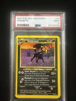 Pokemon TCG Umbreon Neo Discovery 32 Regular Unlimited Rare PSA 9 - Image 1