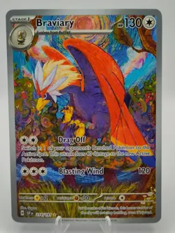 Pokemon Braviary 214/191 Sv08: Surging Sparks Full Art Holo Illustration Rare - Image 1