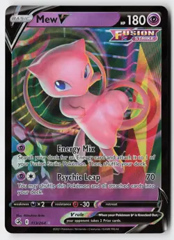 Pokemon Mew V - 113/264 - Holo V Rare Fusion Strike Holo NM - Image 1