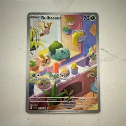 Bulbasaur 143/142 SV07 Stellar Crown Illustration Rare Holo Full Art 70 HP - Image 1