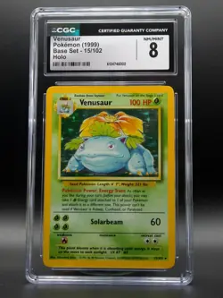 Venusaur 015/102 Base Set Holo CGC 8 NM/Mint Pokemon - Image 1