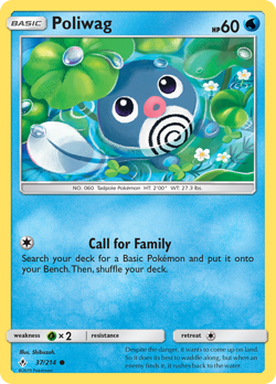 POLIWAG 37/214 UNBROKEN BONDS REVERSE HOLO COMMON NM - Image 1