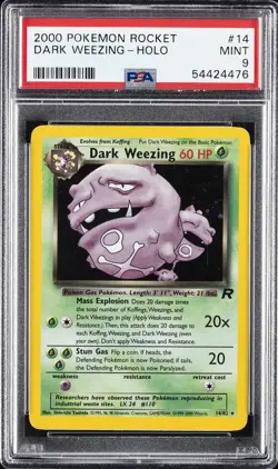 2000 POKEMON ROCKET #14 DARK WEEZING-HOLO PSA 9 - Image 1