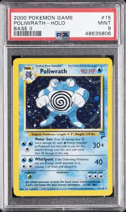 2000 POKEMON BASE SET 2 #15 POLIWRATH-HOLO PSA 9 - Image 1