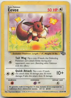 Eevee 51/64 Common Jungle Pokemon TCG DMG - Image 1