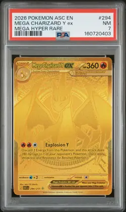 2026 POKEMON ASC EN-ASCENDED HEROES MEGA HYPER RARE MEGA CHARIZARD Y EX PSA 7 - Image 1