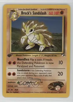 Brock's Sandslash 1st Ed. Pokemon Gym Heroes #23 2000 - Image 1