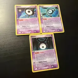 Unown Lot X3 J/28 C/28 Y/28 Unseen Forces Holo Rare Pokemon SWIRL MP - Image 1