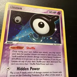 Unown Lot X3 J/28 C/28 Y/28 Unseen Forces Holo Rare Pokemon SWIRL MP - Image 2