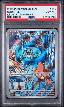 2024 POKEMON SCR EN-STELLAR CROWN ILLUSTRATION RARE #148 SQUIRTLE PSA 10 - Image 1