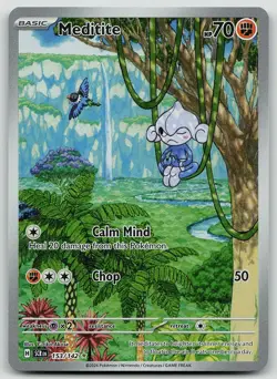 Pokemon Meditite 153/142 Stellar Crown Illustration Rare Holo NM - Image 1