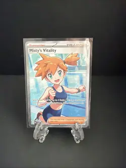 Pokemon TCG Misty’s Vitality 111/084 Full Art Ultra Rare Pitch Black PBL NM - Image 1