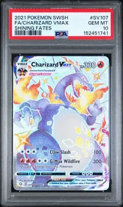 PSA 10 Charizard Vmax SV107/SV122 Pokemon Shining Fates Shiny Vault - Image 1