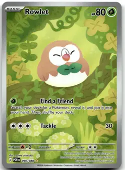 Rowlet 090/088 Holo Illustration Rare Perfect Order Pokemon Near Mint - Image 1