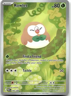 Rowlet 090/088 Holo Illustration Rare Perfect Order Pokemon Near Mint - Image 1