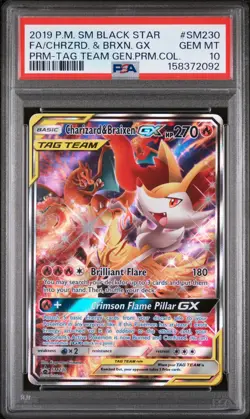 Charizard & Braixen GX SM230 Pokemon Tag Team Black Star Promo GEM MINT PSA 10 - Image 1