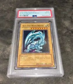 2002 Yu-Gi-Oh! Starter Deck Kaiba 1st Edition #001 Blue Eyes White Dragon PSA 4 - Image 2