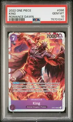 2022 One Piece Romance Dawn King OP01-096 Pre-Errata PSA 10 POP 54 - Image 1