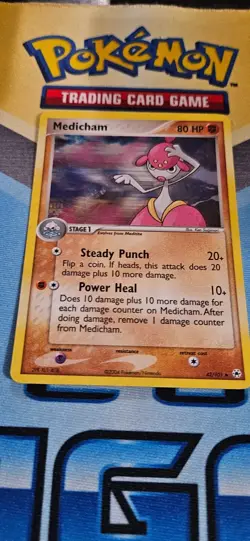 Pokemon TCG English Card ex Hidden Legends Medicham 42/101 Reverse Holo - Image 1