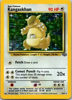 Vintage Pokemon Kangaskhan Jungle Holo 5/64 1999 Hologram Card - Image 1