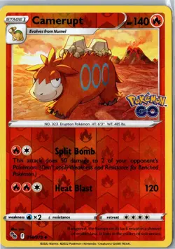 Camerupt Pokemon GO 014/078 Uncommon Reverse Holo Lightly Played - Pokemon Card - Image 1
