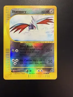 Pokemon TCG Skarmory Expedition Base Set Reverse Holo Rare Card 27/165 LP+/NM- - Image 1