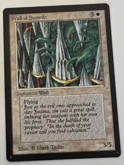 Magic the Gathering MTG Beta Wall of Swords NM (Beta Bob) - Image 1