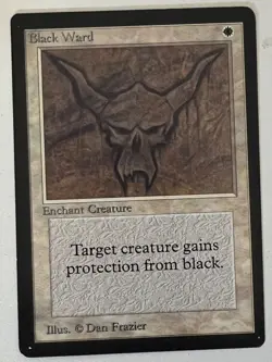 Magic the Gathering MTG Beta Black Ward NM (Beta Bob) - Image 1