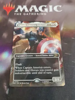 Mtg. Captain America, Unbowed. Borderless. Commander: Marvel Super Heroes. Nm - Image 1