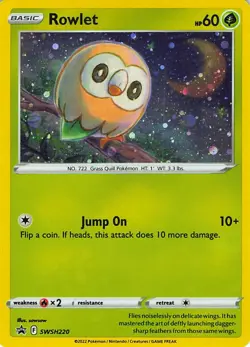Rowlet SWSH220 Holo Promo Sword & Shield Promo Pokemon Near Mint - Image 1