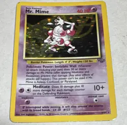 Pokemon TCG Mr. Mime Holo Rare 6/64 Jungle Unlimited Eng 1999 40 HP - Image 1