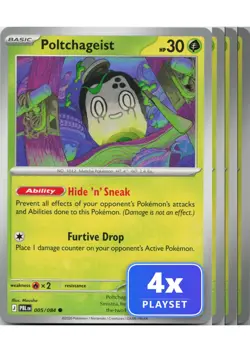 Playset of 4 Poltchageist 005/084 Pokemon Pitch Black - NM - Image 1