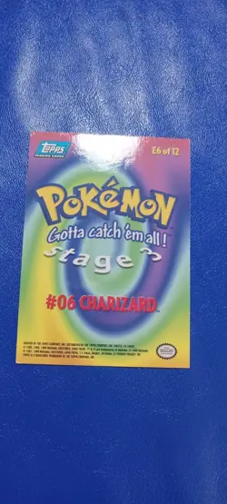 Pokemon TCG Topps Charizard E6 of 12 Movie Edition Holo Foil Blue Logo 1999 - Image 4