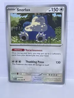 The Pokemon Company Snorlax Non Reverse Holo Rare #143/165 SV 151 EN 2023 150HP - Image 1