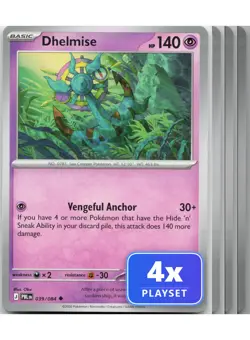 Playset of 4 Dhelmise 039/084 Pokemon Pitch Black - NM - Image 1