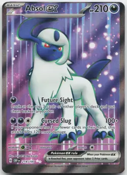 Absol ex 214/197 Ultra Rare Obsidian Flames Pokemon Holo Near Mint Miscut - Image 1