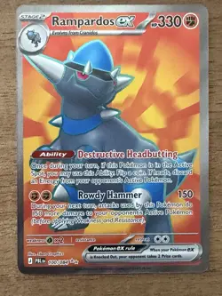 Pokemon Rampardos EX 100/084 Pitch Black English Full Art Ultra Rare NM - Image 1