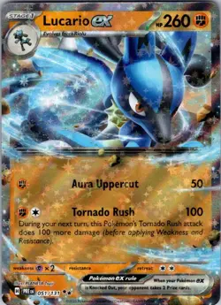 Lucario ex 051 Double Rare Prismatic Evolutions Pokemon Near Mint - Image 1