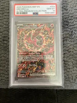 2025 POKEMON ORICORIO ex ULTRA-PREM COLL BLACK STAR PROMO #024 PSA 10 - Image 1