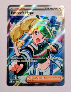 Emcee's Hype 220/182 SV10: Destined Rivals Ultra Rare Pokemon TCG Full Art NM - Image 1