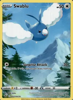 Swablu GG27/GG70 Holo Crown Zenith Galarian Gallery Pokemon NM - Image 1