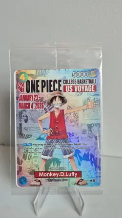 Monkey D. Luffy P-055 One Piece College Basketball US Voyage Promo Card SEALED - Image 1