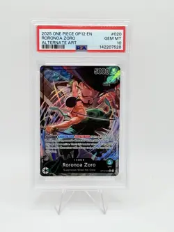 One Piece OP12-020 Roronoa Zoro Alternate Alt Art Parallel English PSA 10 - Image 1