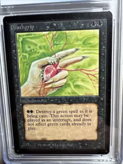 MTG BETA U K Deathgrip CGC 8.5 Quad++ NM/Mint+ (Mint centering, surface) 1993 - Image 3