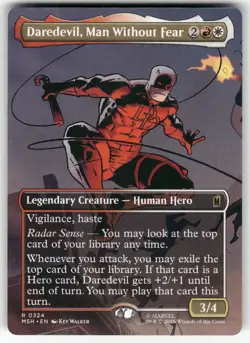 Daredevil, Man Without Fear (Borderless) 324 Marvel Super Heroes MTG NM - Image 1